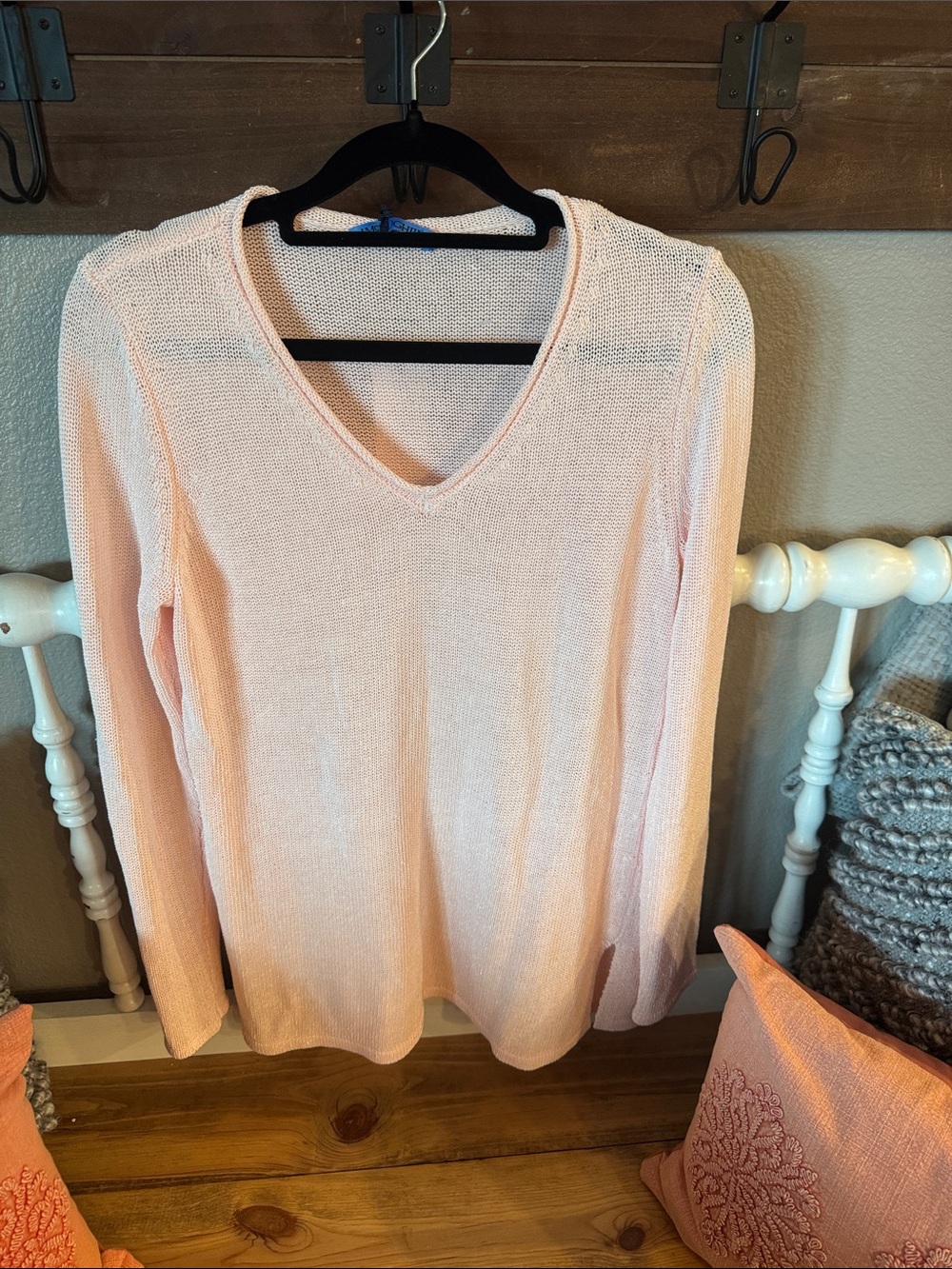 J. McLaughlin Pale Pink Knit Sweater with Blue Tag